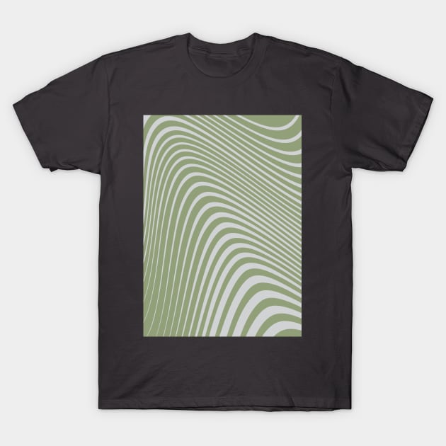 Modern Abstract Wavy Line - Aesthetic Green T-Shirt by SallySunday